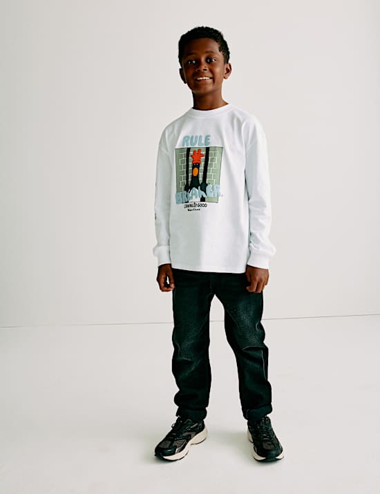 Zuiver katoenen top met Wallace And Gromit&trade;-graphic (6-16 jaar)