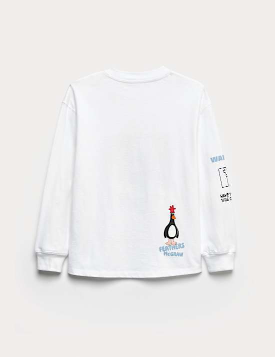 Zuiver katoenen top met Wallace And Gromit&trade;-graphic (6-16 jaar)