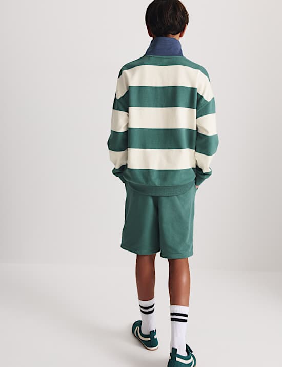 Pure Cotton Rugby Top & Shorts Set (6-16 Yrs)