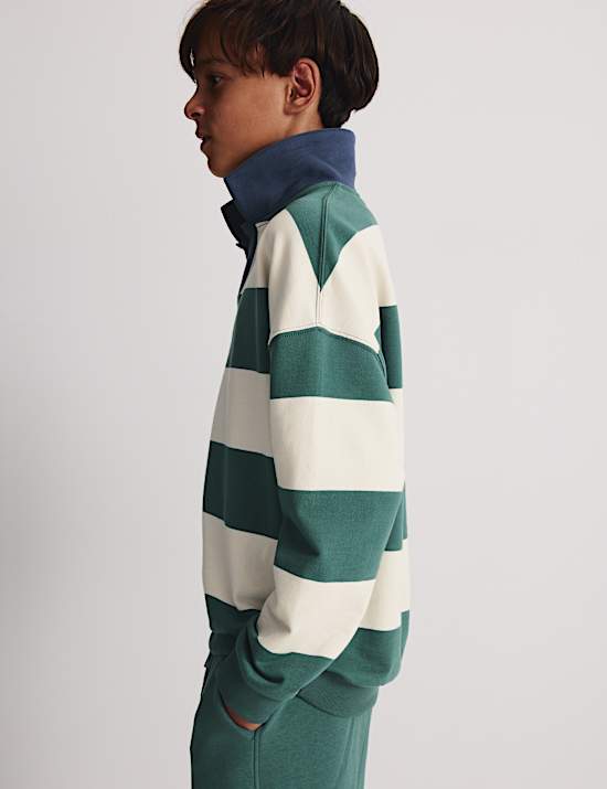 Pure Cotton Rugby Top & Shorts Set (6-16 Yrs)