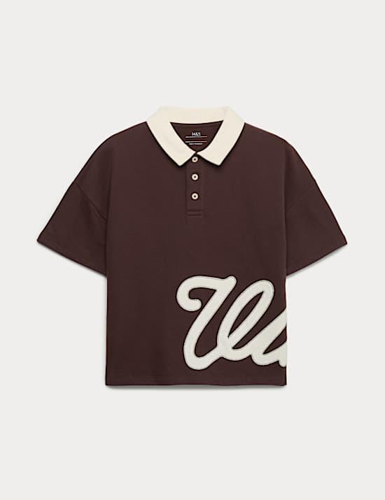 Cotton Rich Short Sleeve Polo Top (6-16 Yrs)