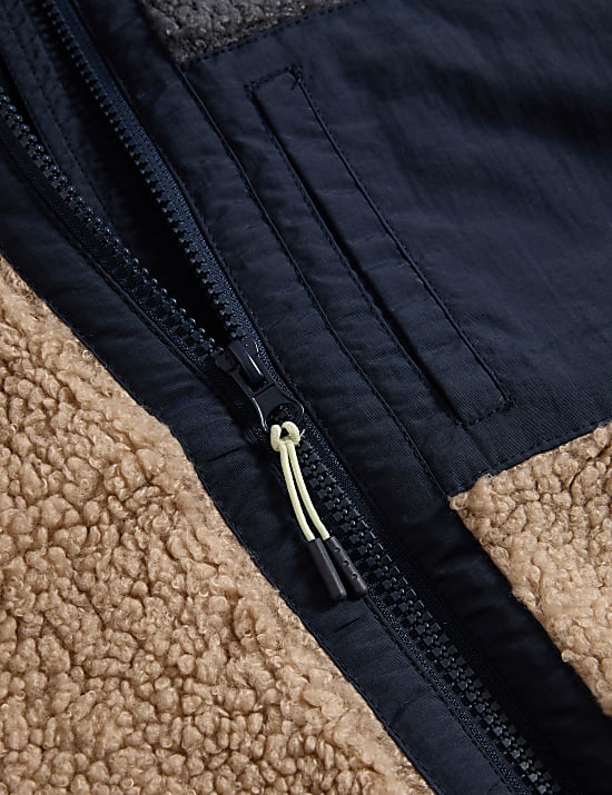 Borg Colour Block Jacket (6-16 Yrs)