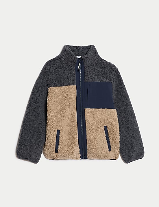 Borg Colour Block Jacket (6-16 Yrs)