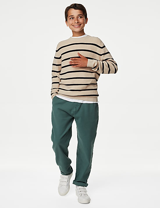 Pure Cotton Striped Knitted Jumper (6-16 Yrs)