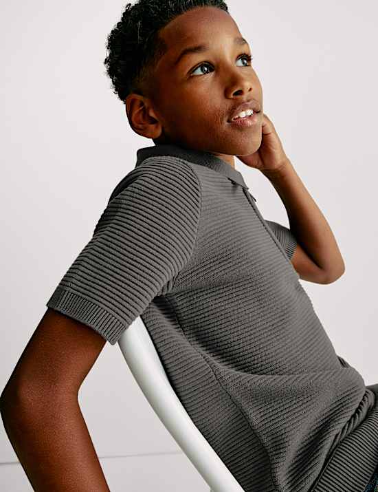 Pleten&aacute; poloko&scaron;ile z čist&eacute; bavlny (6&ndash;16 let)