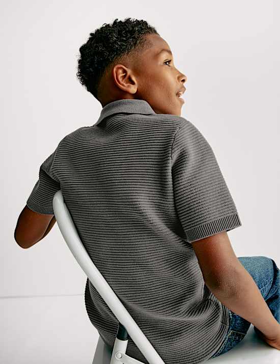 Pleten&aacute; poloko&scaron;ile z čist&eacute; bavlny (6&ndash;16 let)