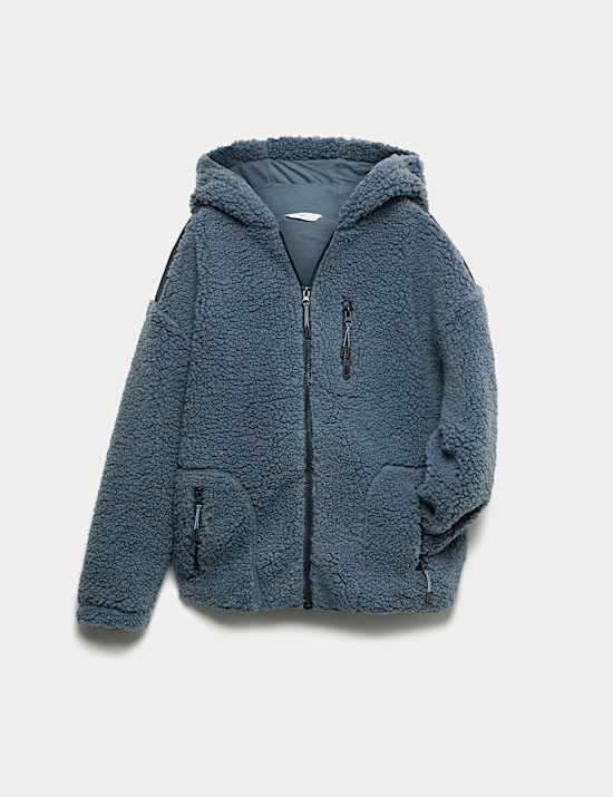 Sudadera con capucha de borreguito con cremallera (6-16 años)