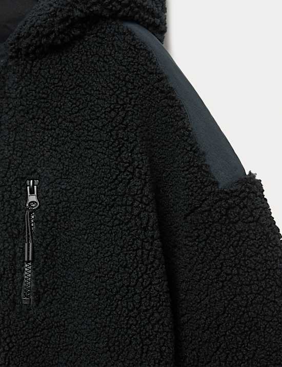 Sweat à capuche imitation peau de mouton avec fermeture à glissière (du 6 au 16 ans)