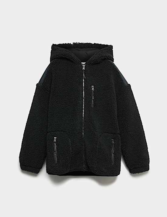 Sweat à capuche imitation peau de mouton avec fermeture à glissière (du 6 au 16 ans)