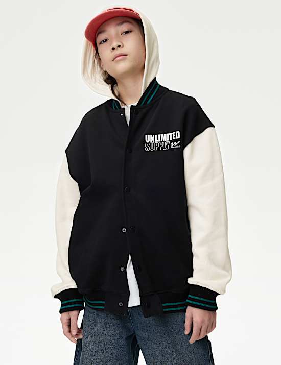 Bomberjacken-Hoodie mit Grafik aus der Standardkollektion (6–14&nbsp;J.)