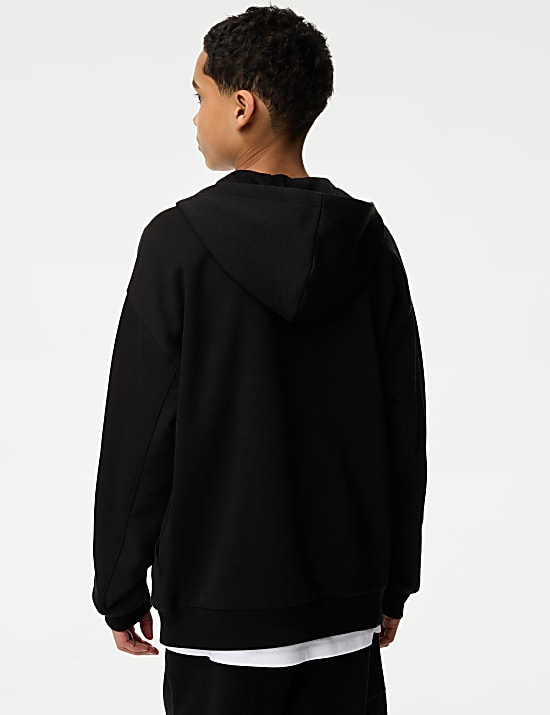 Katoenrijk capuchonvest met rits (6-16 jaar)