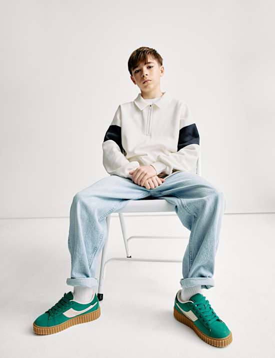 Cotton Rich Quarter Zip Sweatshirt (6-16 Yrs)