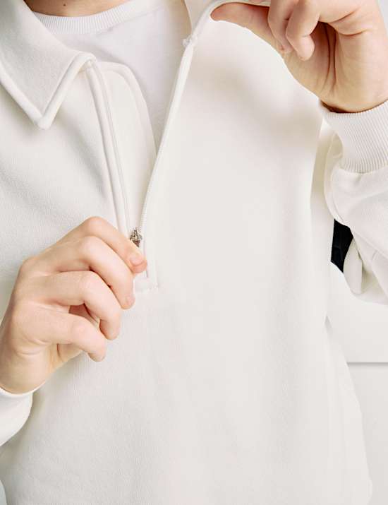 Cotton Rich Quarter Zip Sweatshirt (6-16 Yrs)