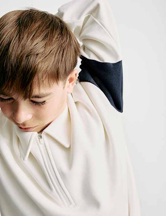 Cotton Rich Quarter Zip Sweatshirt (6-16 Yrs)