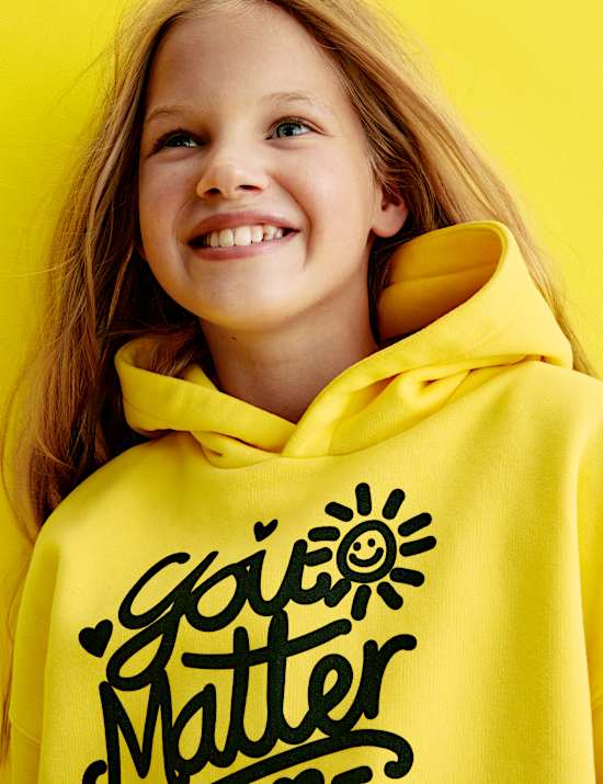 Cotton Rich YoungMinds You Matter Slogan Hoodie (2-16 Yrs)