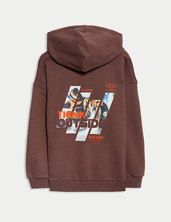Cotton Rich Skateboard Graphic Hoodie (6-16 Yrs)