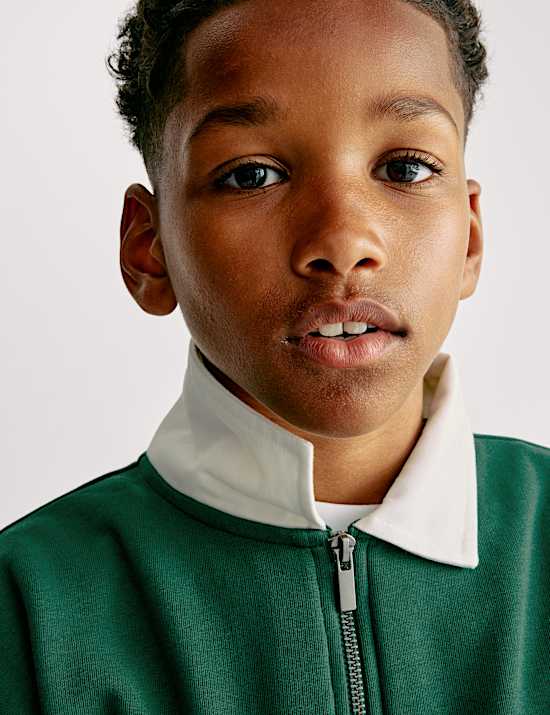 Cotton Rich Colour Block Rugby Top (6-16 Yrs)