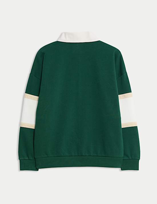 Cotton Rich Colour Block Rugby Top (6-16 Yrs)