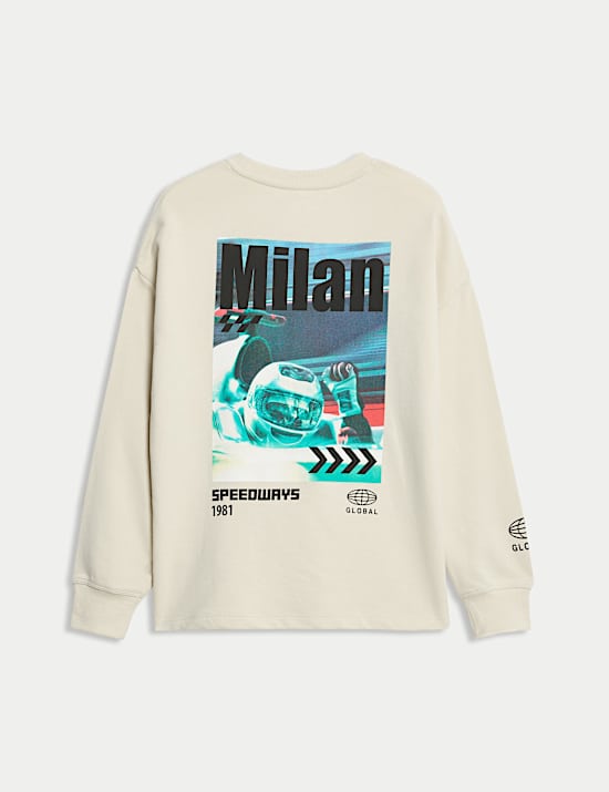Cotton Rich Racing Graphic Long Sleeve Top (2-16 Yrs)