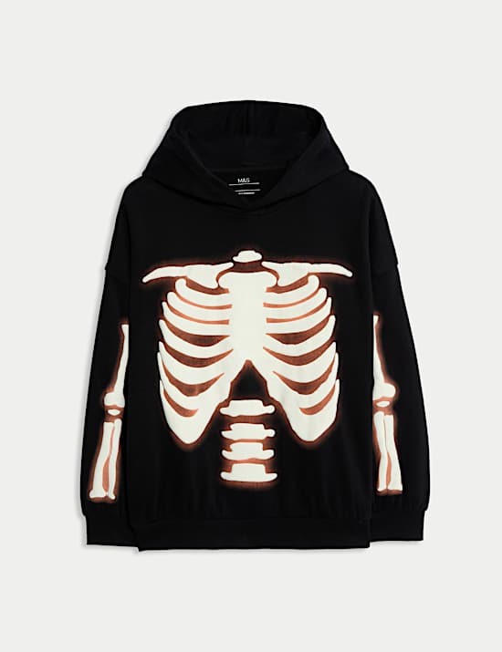 Cotton Rich Halloween Skeleton Hoodie (6-16 Yrs)