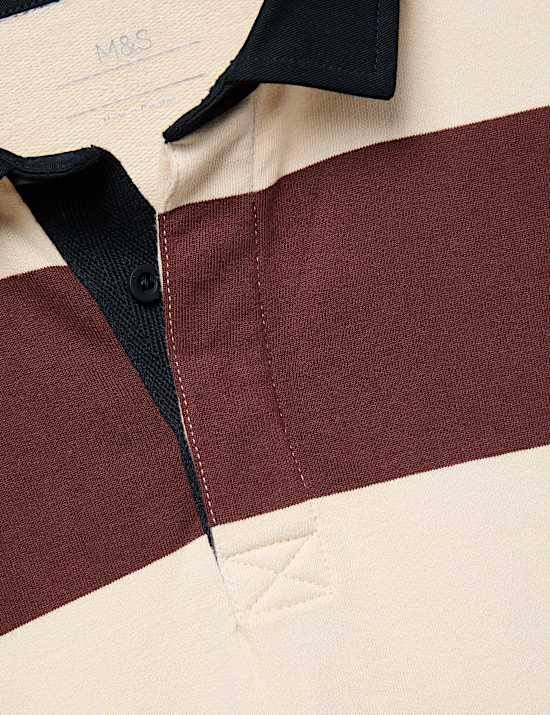 Μπλούζα ράγκμπι με ρίγες από 100% βαμβάκι (6-16 ετών)