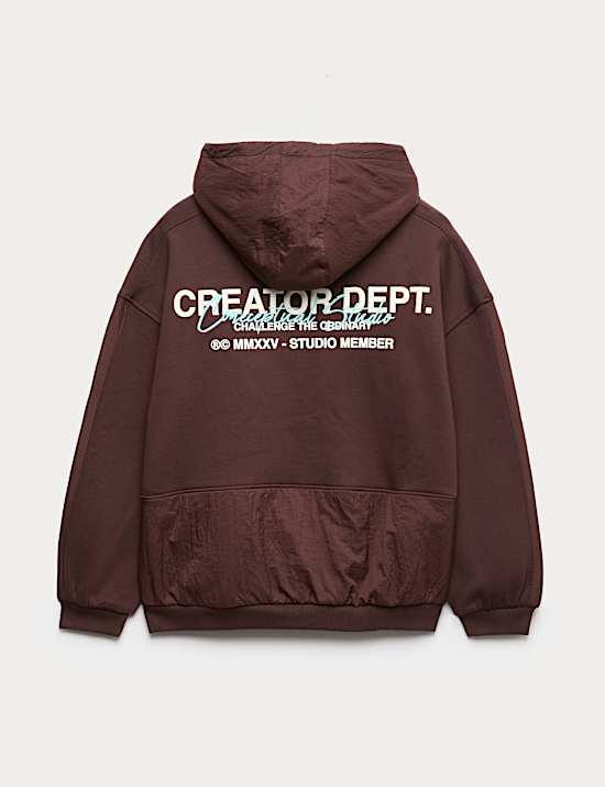 Hoodie mit hohem Baumwollanteil und Zeichnung (6–16 J.)