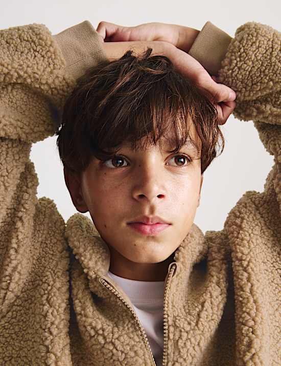 Bunda z uměl&eacute; kože&scaron;iny s kapuc&iacute; na zip (6&ndash;16 let)