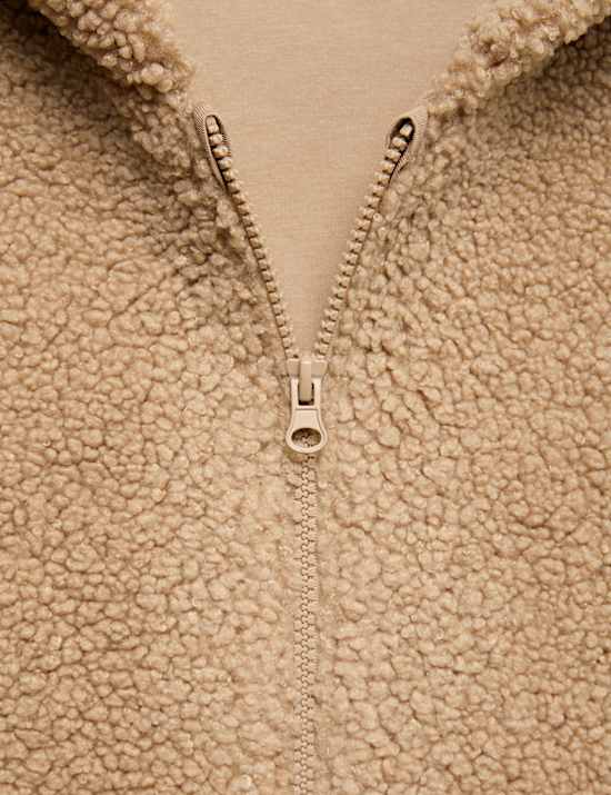 Bunda z uměl&eacute; kože&scaron;iny s kapuc&iacute; na zip (6&ndash;16 let)