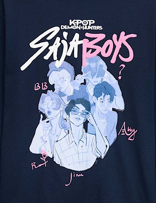 T-Shirt aus reiner Baumwolle mit K-Pop-Motiv (6&ndash;16 J.)