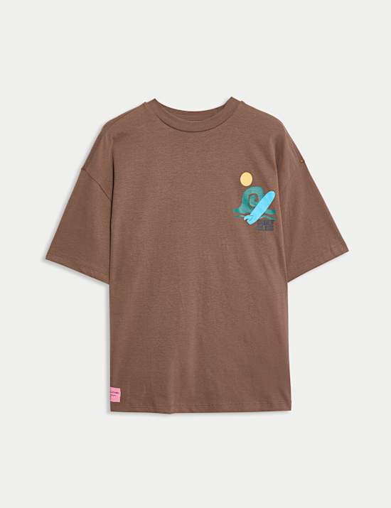 Pure Cotton Wave Graphic T-Shirt (2-16 Yrs)