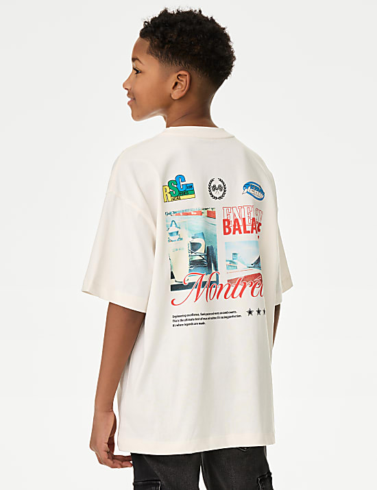 Pure Cotton Motor Racing Graphic T-Shirt (6-16 Yrs)