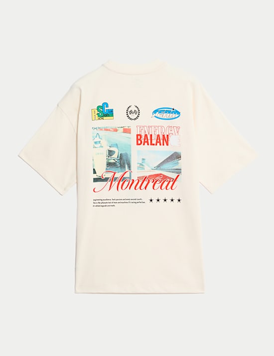 Pure Cotton Motor Racing Graphic T-Shirt (6-16 Yrs)