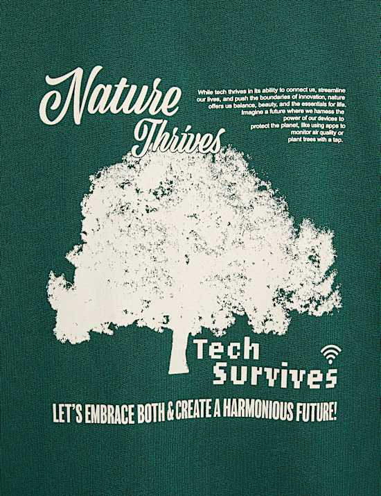 Pure Cotton Nature Thrives Graphic T-Shirt (6-16 Yrs)