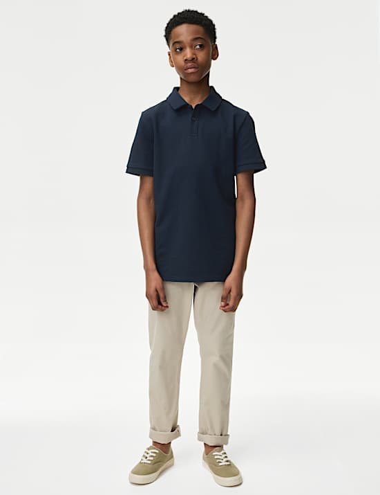 Cotton Rich Textured Polo Shirt (6-16 Yrs)
