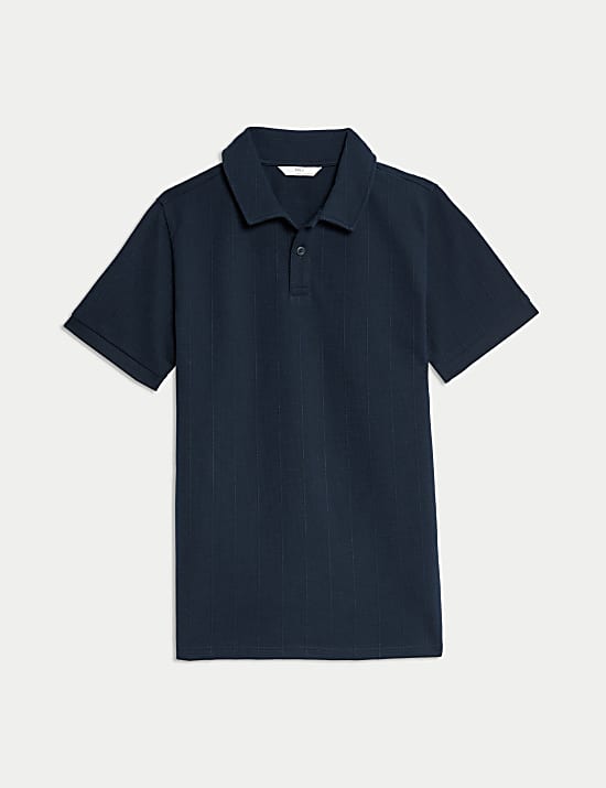 Cotton Rich Textured Polo Shirt (6-16 Yrs)