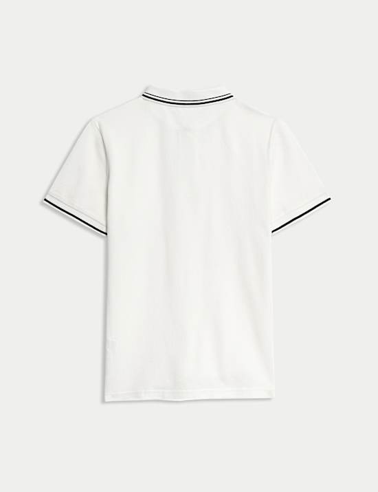 Pure Cotton Half Zip Polo Shirt (6-16 Yrs)