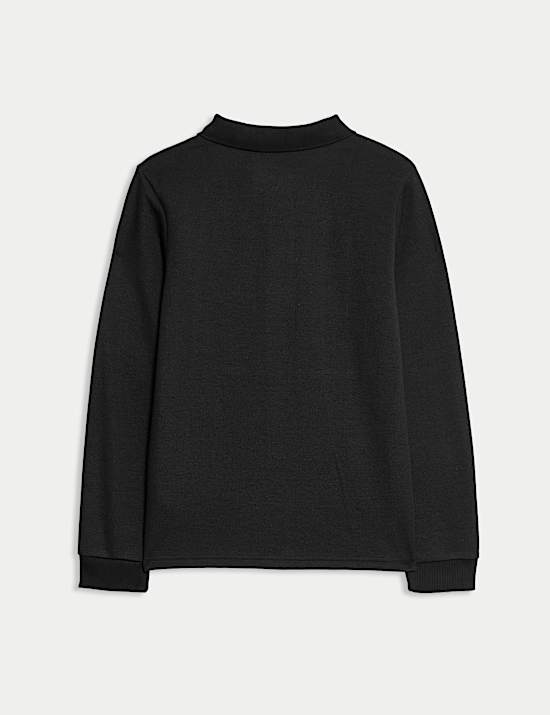 Cotton Blend Pique Half Zip Polo Shirt (6-16 Yrs)