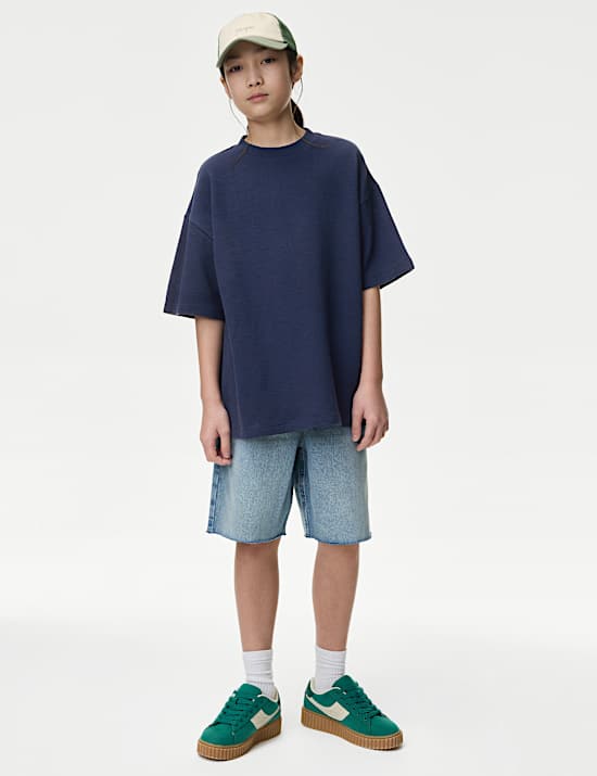 T-shirt με ανάγλυφη υφή από 100% βαμβάκι (6-16 ετών)