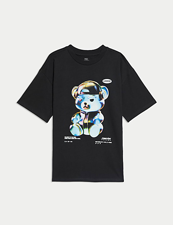Pure Cotton Cyber Bear T-Shirt (6-16 Yrs)