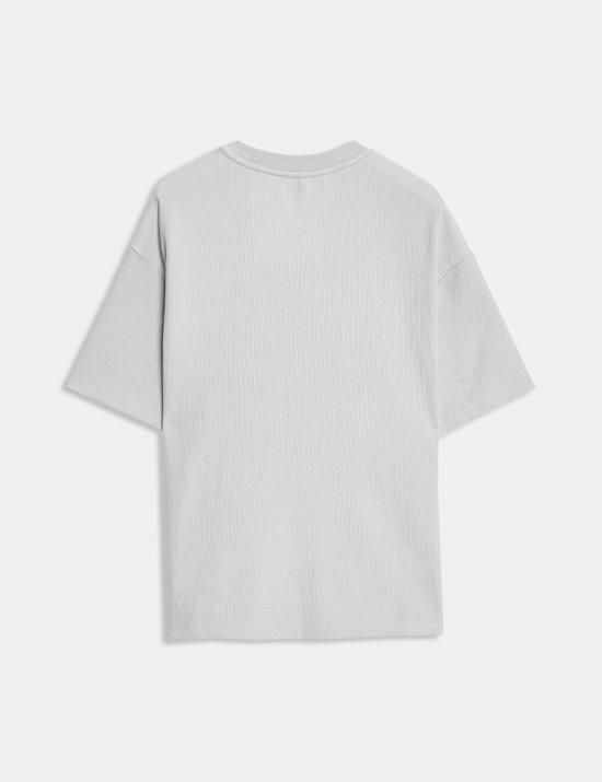 Puur katoenen T-shirt met Ottoman-structuur (6-16 jaar)