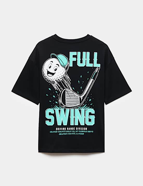 Pure Cotton Graphic T-Shirt (6-16 Yrs)