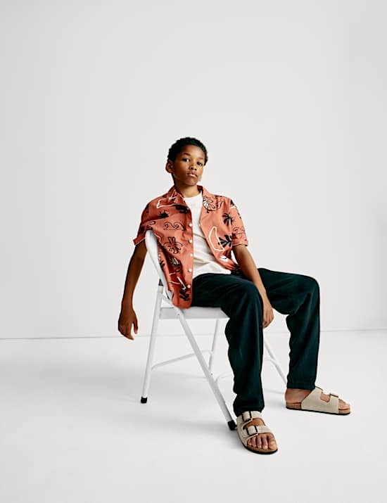 Pure Cotton Palm Print Shirt (2-16 Yrs)