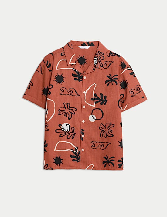 Pure Cotton Palm Print Shirt (2-16 Yrs)
