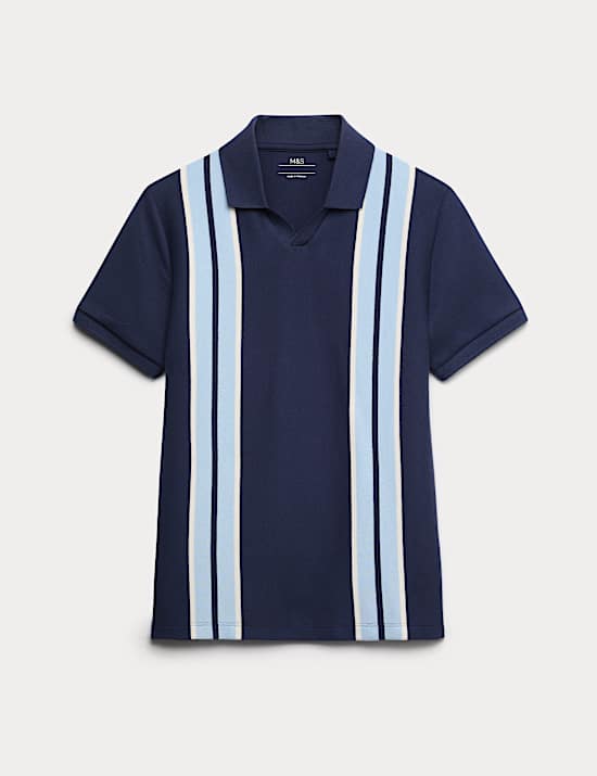 Pure Cotton Striped Polo Shirt (6-16 Yrs)