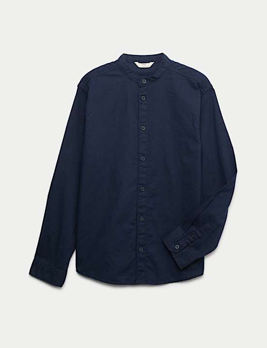 Cotton Rich Grandad Collar Shirt (2-16 Yrs)