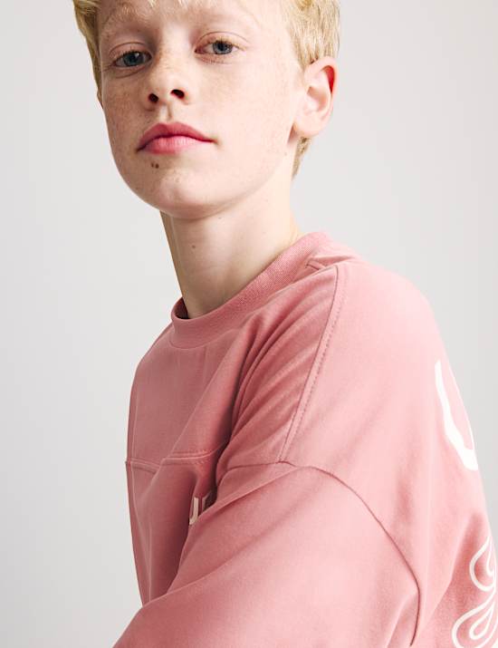 Zuiver katoenen T-shirt met logo op de rug (6-16 jaar)