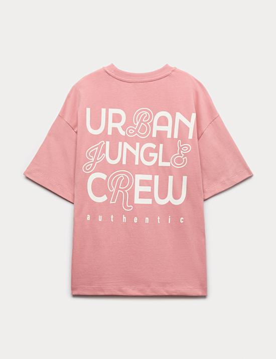 Zuiver katoenen T-shirt met logo op de rug (6-16 jaar)