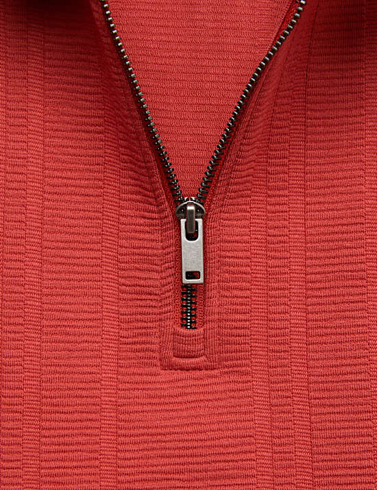 Polo 100 % algod&oacute;n con cremallera de un cuarto (6-16 a&ntilde;os)