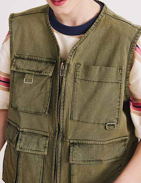 Cotton Rich Fisherman Utility Gilet (6-16 Yrs)