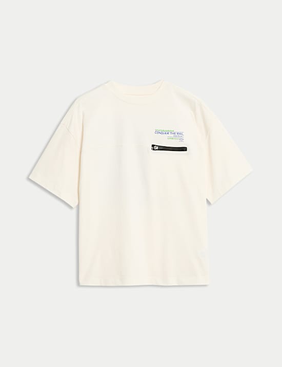 Pure Cotton Skater Graphic T-Shirt (2-16 Yrs)